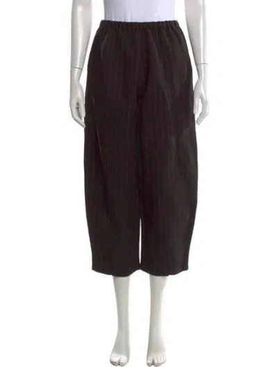Pre-owned Apuntob Striped Wide Leg Pants In Black
