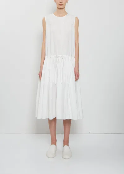 Apuntob Technical Cotton Sleeveless Dress In White