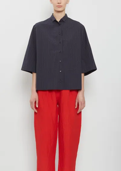 Apuntob Three-quarter Sleeves Cotton Shirt In Black