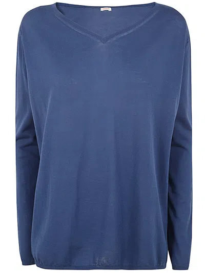 Apuntob V Neck Jumper In Denim