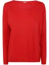 Apuntob V Neck Sweater In Red