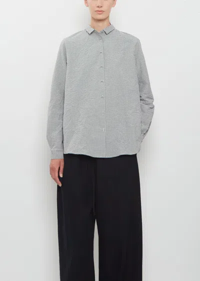 Apuntob Vichy Cotton Gingham Check Buttoned Shirt In Gray