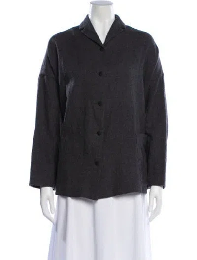 Pre-owned Apuntob Virgin Wool Blazer In Gray