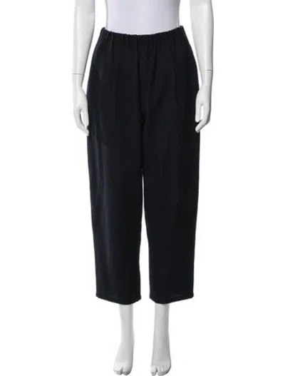 Pre-owned Apuntob Virgin Wool Wide Leg Pants In Blue