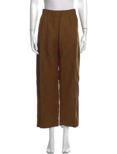Pre-owned Apuntob Virgin Wool Wide Leg Pants In Brown