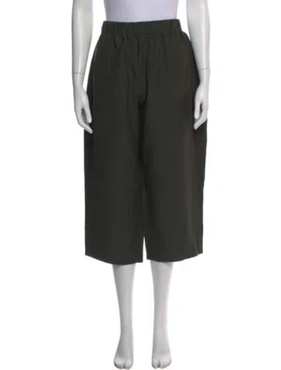 Pre-owned Apuntob Virgin Wool Wide Leg Pants In Green