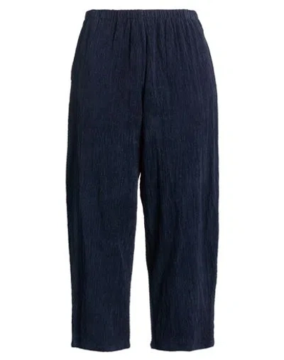 Apuntob Woman Pants Midnight Blue Size 2 Cotton, Elastane