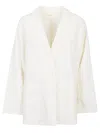Apuntob Linen Single-breasted Jacket In White
