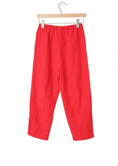 Apuntob Women's Linen Tapered Trouser In Pomegranate In Red