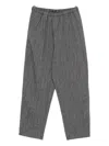 Apuntob Elastic-waistband Striped Trousers In Gray
