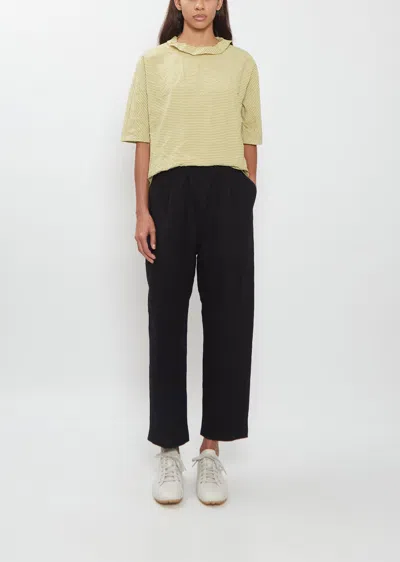 Apuntob Wool Cotton Back Pocket Pants In Black