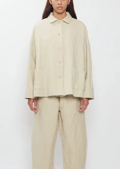 Apuntob Wool Cotton Collared Jacket In Neutral
