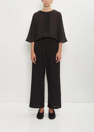 Apuntob Wool Foulard Drawcord Wide Leg Pant In Multi