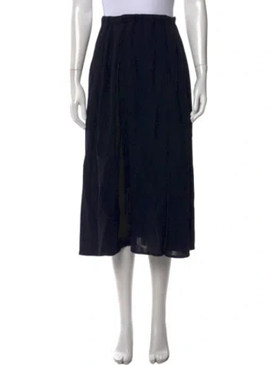 Pre-owned Apuntob Wool Midi Length Skirt In Black
