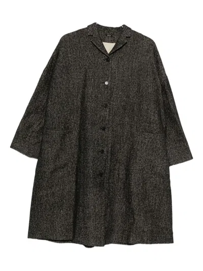 Apuntob Wool Single-breasted Coat In Black