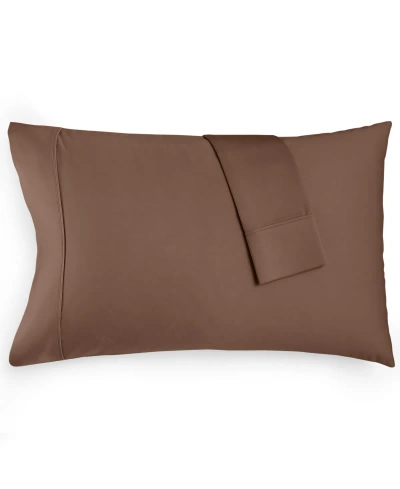 Aq Textiles Bergen House 100% Certified Egyptian Cotton 1000 Thread Count Pillowcase, Standard In Brown