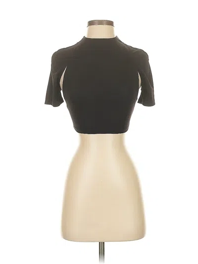 Pre-owned Aq/aq Short Sleeve Top Black Keyhole Neckline Tops