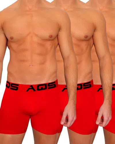 Aqs 3pk Boxer Briefs In Red