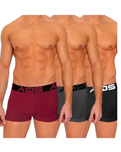 Aqs 3pk Sport Briefs In Burgundy