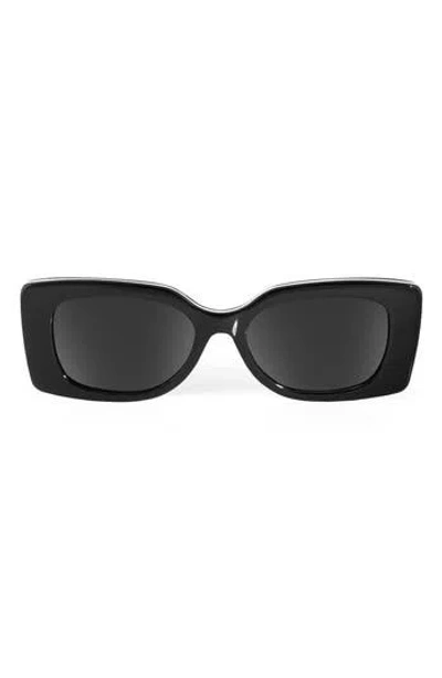 Aqs Essie Polarized Rectangle Sunglasses In Black