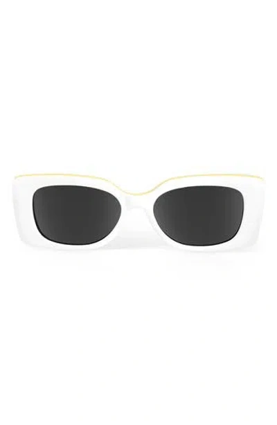 Aqs Essie Polarized Rectangle Sunglasses In White