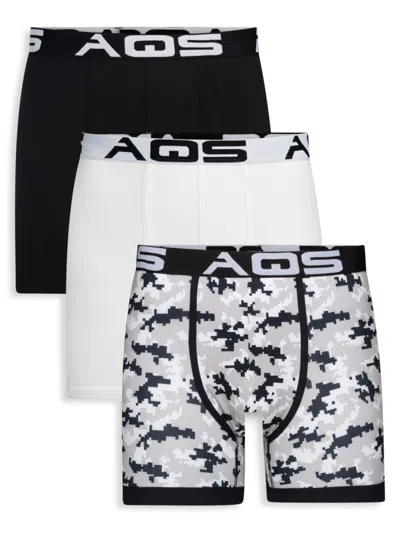 Aqs Men's 3-pack Assorted Boxer Briefs In Neutral