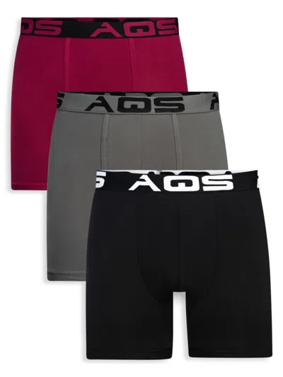Aqs Men's 3-pack Assorted Boxer Briefs In Neutral