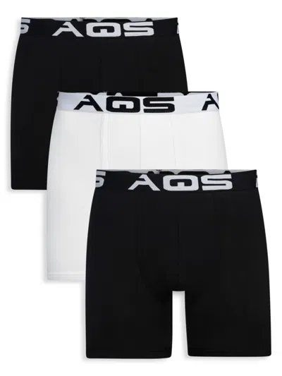 Aqs Men's 3-pack Assorted Boxer Briefs In Neutral