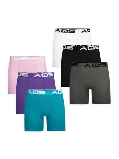 Aqs Men's 6-pack Assorted Boxer Briefs In Pink Multi