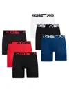 Aqs Men's 6-pack Assorted Boxer Briefs In Red Multi