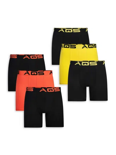 Aqs Men's 6-pack Assorted Boxer Briefs In Yellow Multi