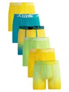 AQS MEN'S 6-PACK ASSORTED OMBRE BOXER BRIEFS