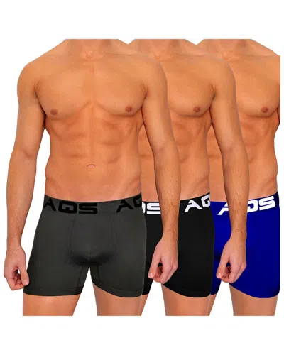 Aqs Pack Of 3 Boxer Briefs In Black
