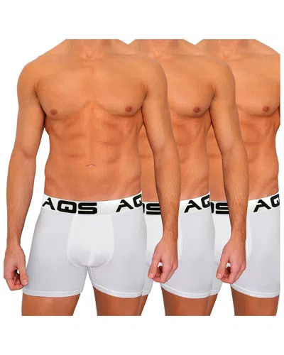 Aqs Pack Of 3 Boxer Briefs In White