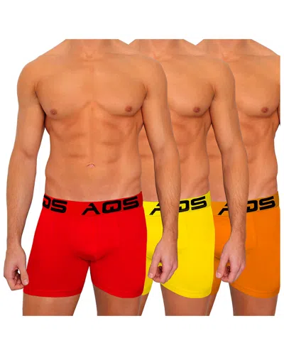 Aqs Pack Of 3 Boxer Briefs In Red