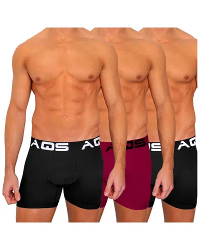 Aqs Pack Of 3 Boxer Briefs In Multi