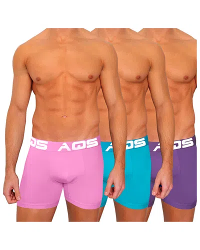 Aqs Pack Of 3 Boxer Briefs In Multi
