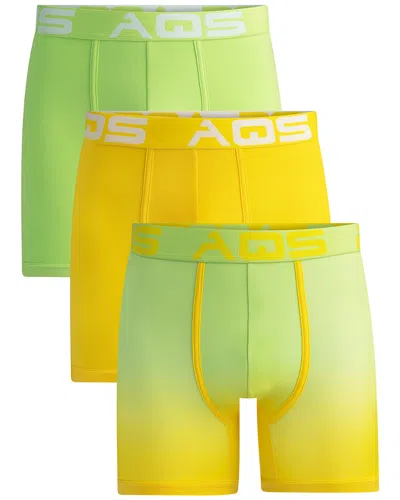 Aqs Pack Of 3 Ombre Boxer/trunks In Green