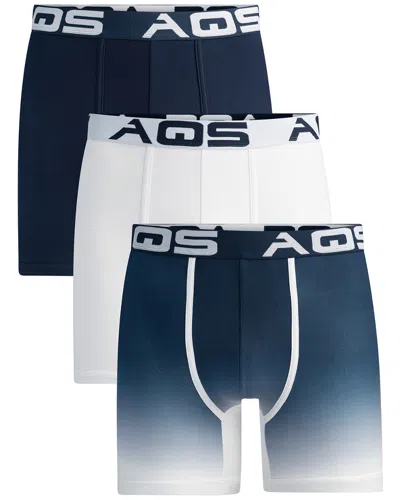Aqs Pack Of 3 Ombre Boxer/trunks In Multi