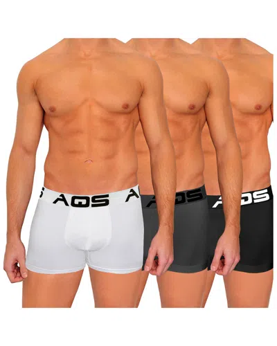 Aqs Pack Of 3 Short Cut Sport Briefs In Black