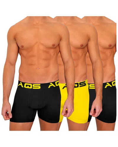 Aqs Pack Of 6 Boxer Briefs In Black