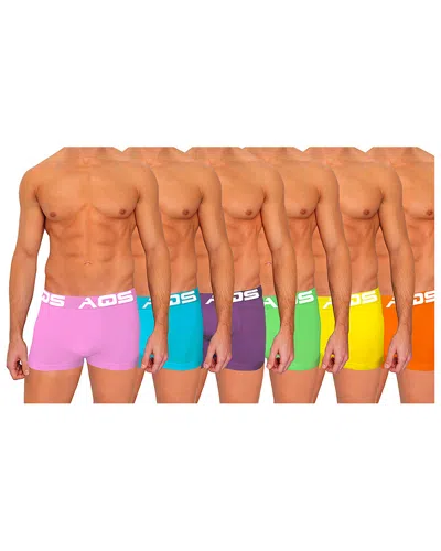 Aqs Pack Of 6 Short Cut Sport Briefs In Multi