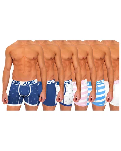 Aqs Pack Of 6 Short Cut Sport Briefs In Multi