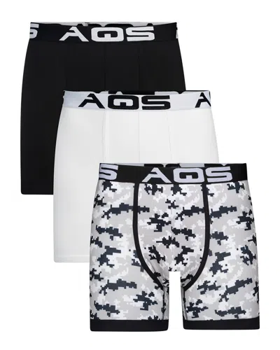 Aqs Set Of 3 Camouflage Boxer Brief In White
