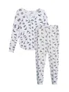 Aqs Printed Top & Pants 2-piece Pajama Set In White