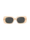 Aqs Women's 47mm Rectangular Sunglasses In Beige
