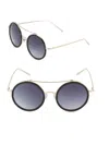 Aqs Women's Gradient 50mm Round Sunglasses In Black Gold
