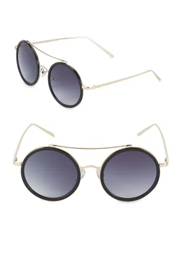 Aqs Women's Gradient 50mm Round Sunglasses In Blue