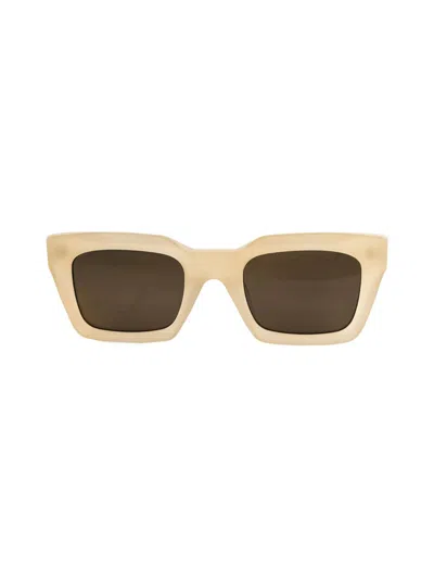 Aqs Women's Harper 55mm Cat Eye Square Sunglasses In Beige