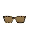 Aqs Harper 55mm Polarized Square Sunglasses In Havana Brown